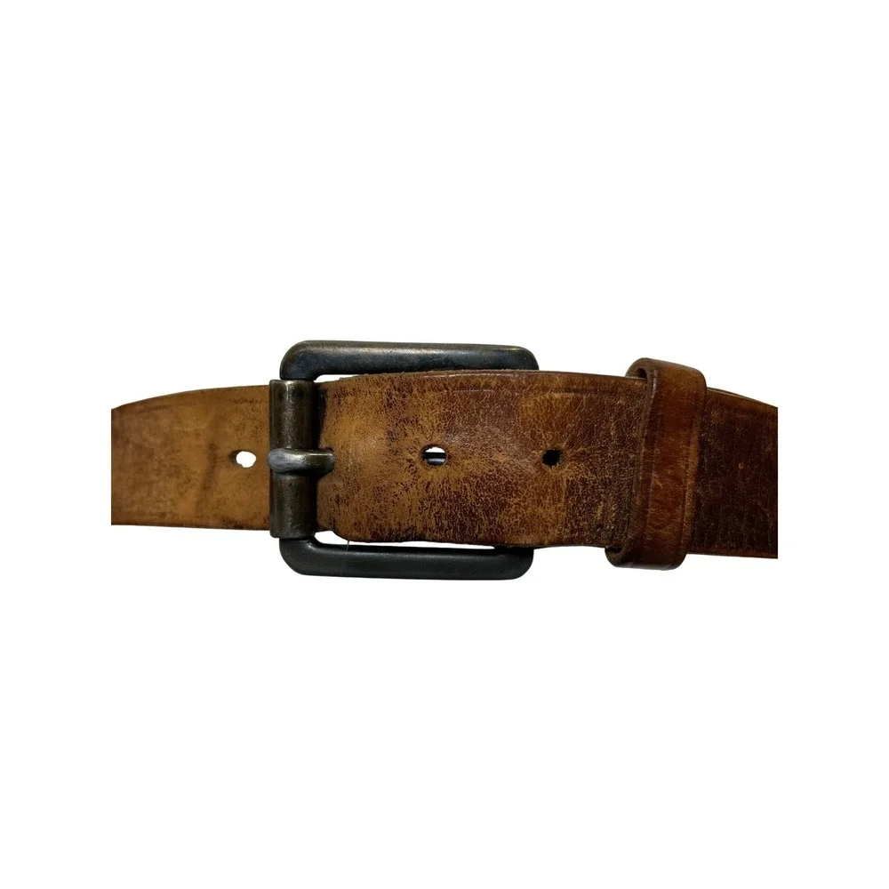 Johnston & Murphy J&M 1850 Mens Distressed Brown Leather Belt Size 36 75-6917